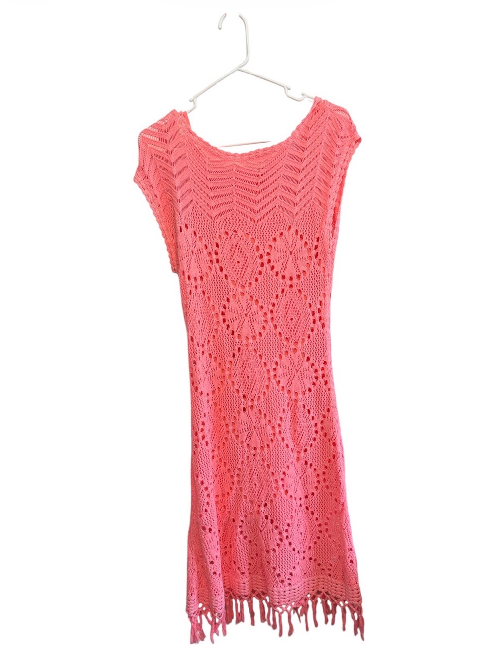 Lilly Pulitzer Coral Crochet Open-Knit Top